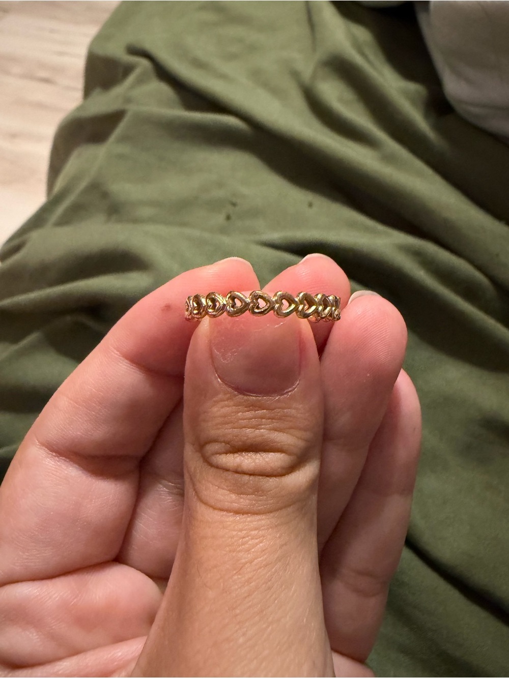 Pandora Rose Gold Band of Hearts Ring Size 9 NO BOX